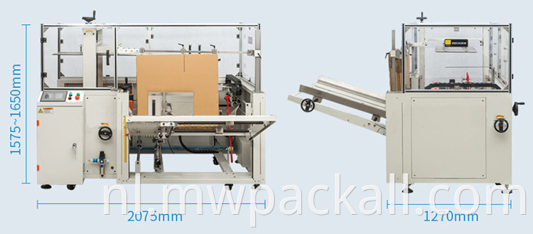 Hot Smelt Lijm Carton Opening Machine /Case Erector met bodemafdichter